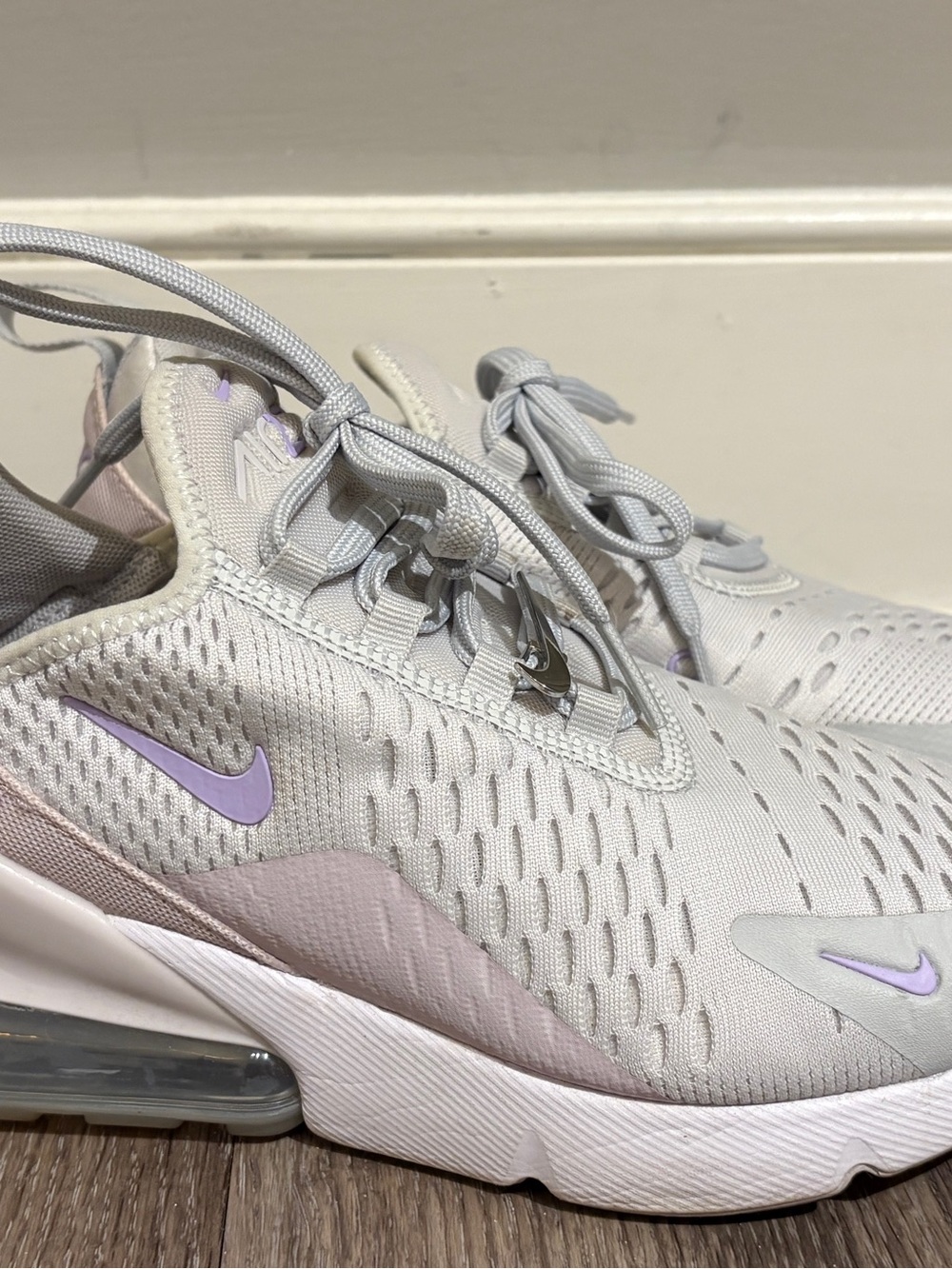Nike Women's Air Max 270 React - Light Grey & Lavender